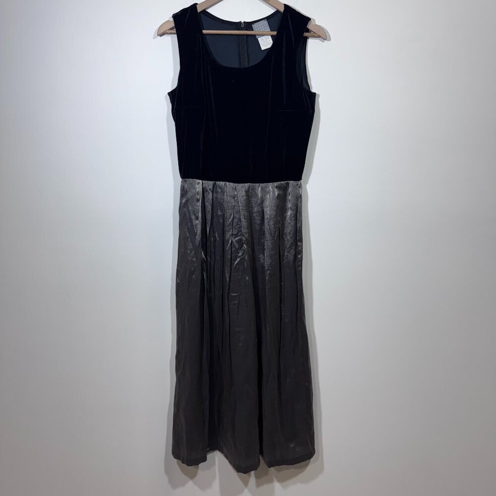 Rabbit Designs Womens Sleeveless Black Silver Dress Sz 12 Romantic Holiday